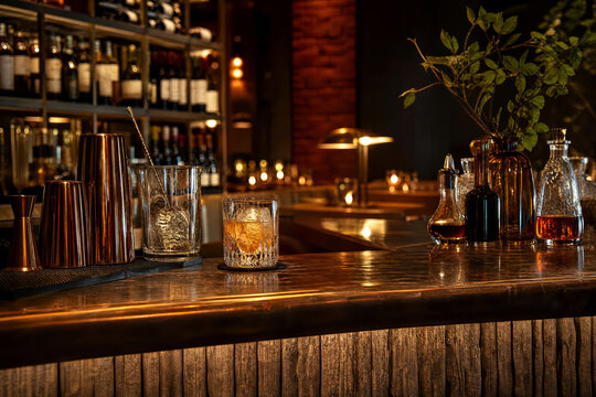 Mid Century Terrace Photographed In Evening Ambience With Layered Restaurant Depth