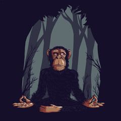 Gorilla Ape In Dark Forest © UMAR