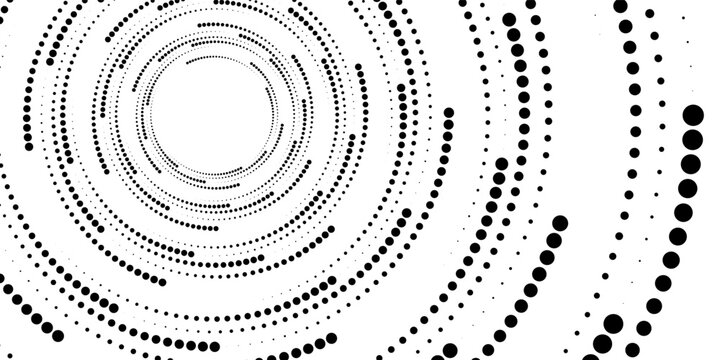 Halftone circular logo set. Circle dots isolated on the white background. Fabric design element. Halftone circle dots texture. Vector design element for various purposes.