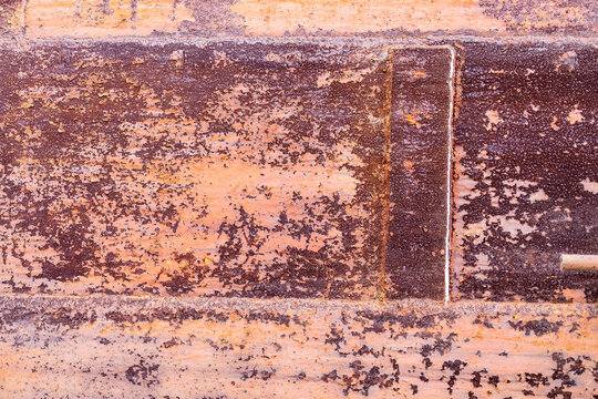 rusty surface of welded pipe of large pipeline