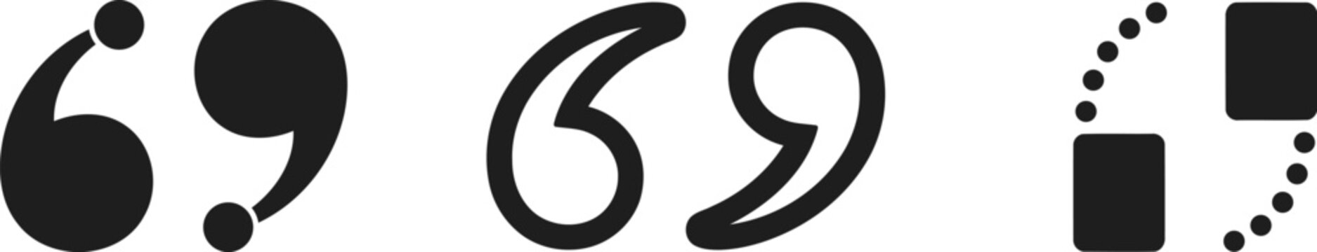 Black semicolon and colon punctuation marks