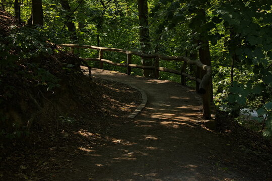 Footpath in public park Cibulka in Prague,Czech Republic,Europe
