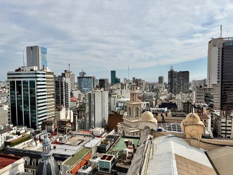 City skyline of Buenos Aires, Argentina, featuring a mix of modern and historic architecture.