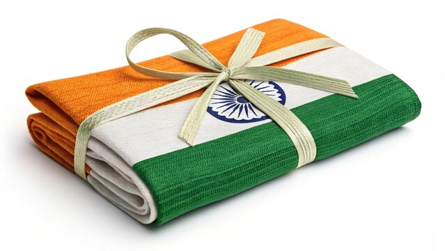 Patriotic Indian flag parcel for Independence Day celebration gift.

