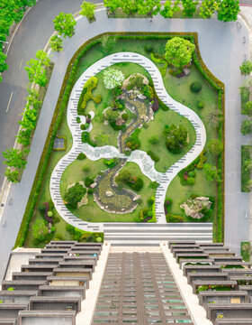 Residential Tower and Landscaped Courtyard Garden