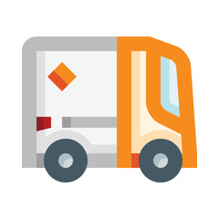 Fototapeta premium Transport delivery vehicles truck lorry commercial vehicle freight car vector illustration
