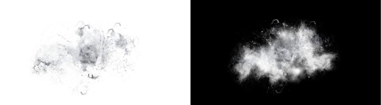 PNG of Detailed white smoke cloud with floating dust particles and artistic ethereal texture isolated as a high resolution on transparent background