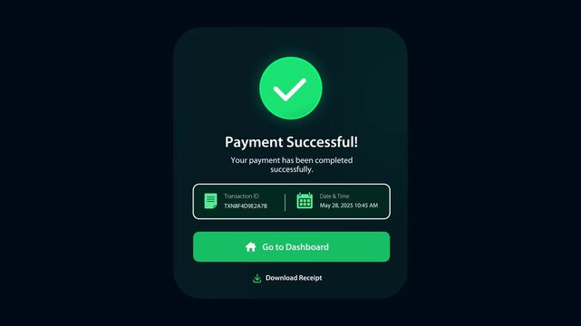 Payment Success Confirmation Animation | Transaction Completed UI