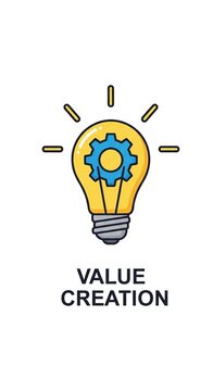 Value Creation Concept - Lightbulb with Gear, Innovation and Problem Solving.