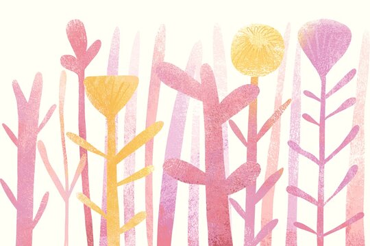 Pink floral background illustration