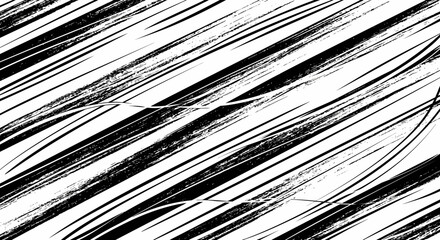 Dynamic Abstract Diagonal Grunge Lines Background with Energetic Black Streaks on White Surface © badoet