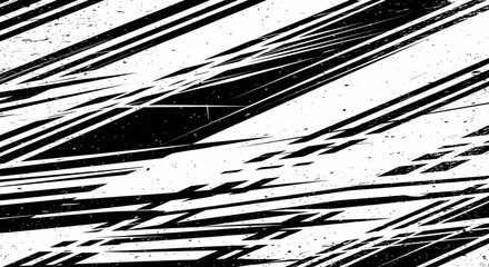 Energetic Abstract Grunge Lines Background with Dynamic Black Streaks and Distressed Texture on White © badoet