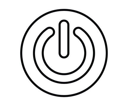 Power button outline icon for UI interface design