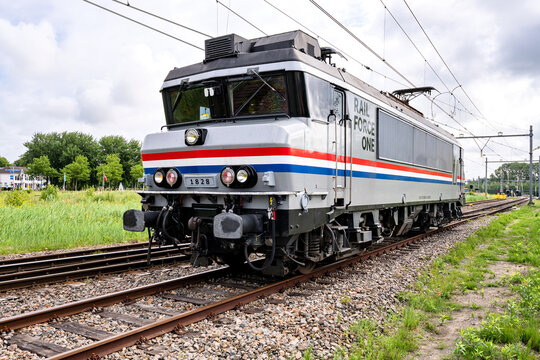 Beverwijk, Netherlands - June 5, 2026: Rail Force One class 1800 electric locomotive