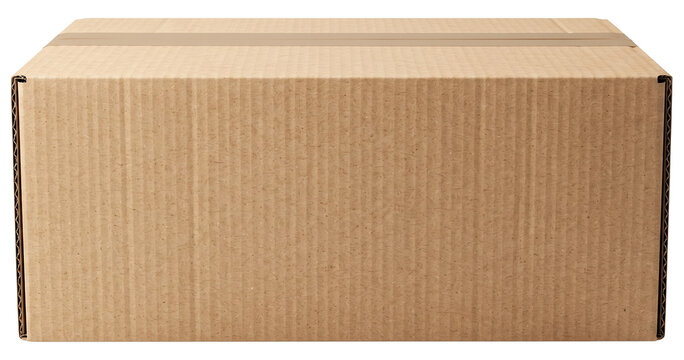 Blank brown cardboard box mockup for shipping packaging
