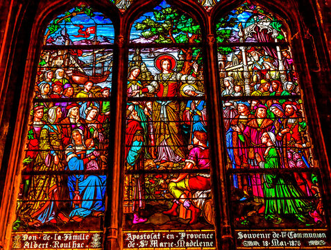 Saint Marie Madeline Stained Glass Saint Severin Church Paris France