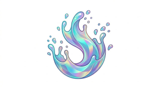 Colorful Abstract Water Splash Graphic Design Element.