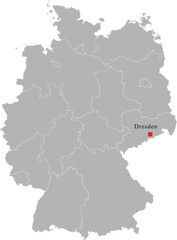Fototapeta premium Dresden City Location Pin on Germany Map