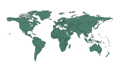 Fototapeta premium Modern Outlined worldmap for horizontal 08 illustration image graphic for design projects presentations digital media marketing visuals professional c
