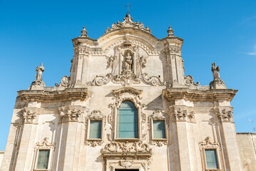 Fototapeta premium The Church of Saint Francis of Assisi located in Piazza San Francesco, one of the main squares of Matera, Basilicata, Italy