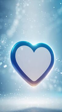 A glowing blue heart symbolizing love and peace.