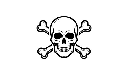 Fototapeta premium Poison Skull Crossbones Warning Symbol Vector Design