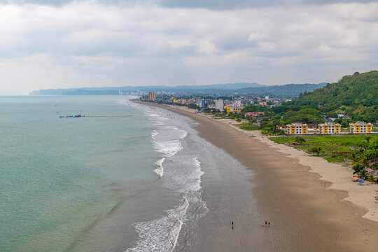 Atacames beach aerial view, Esmeraldas province, Ecuador.