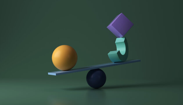 Abstract balance with geometric shapes