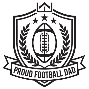 Proud Football Dad Emblem Style Vector Quote Design