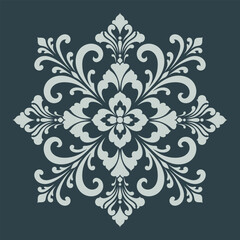 Fototapeta premium Ornate Baroque Damask Floral Vector Ornament with Elegant Symmetrical Scrollwork Design