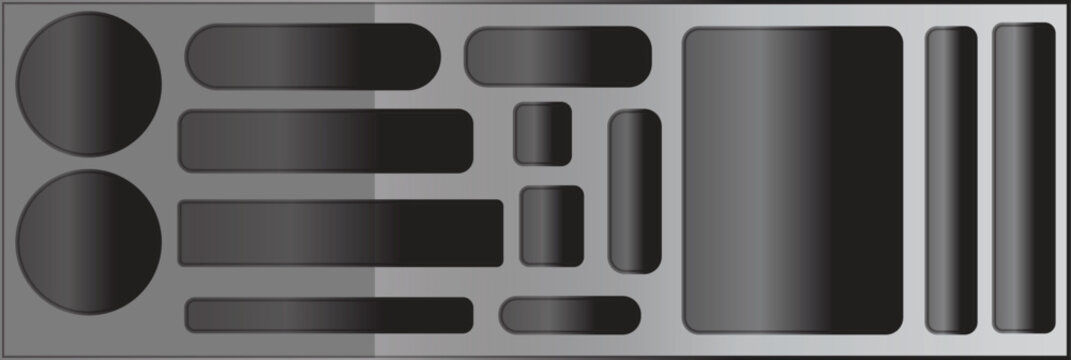 Gray ui element shapes for design and prototyping