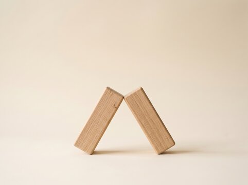 wooden blocks forming arch structure 006