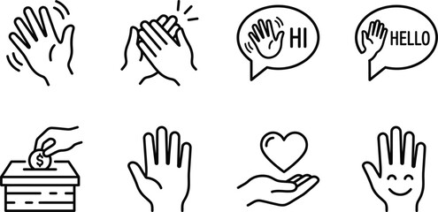 Hand gestures icons for greeting and donation © Md. Musaddik Rahman