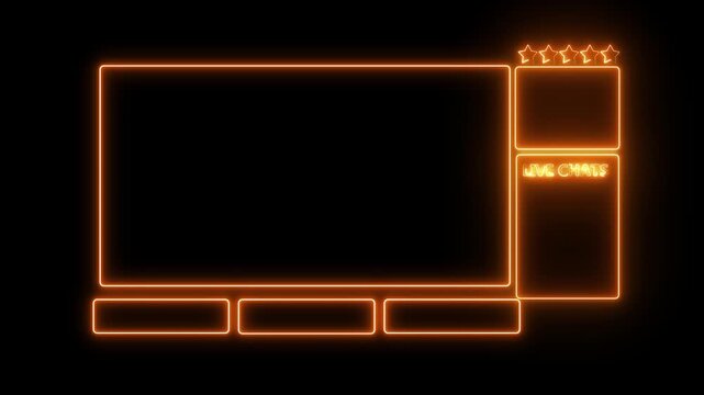 Neon stream overlays intermission screen,,futuristic twitch overlay, stream starting soon,intermission screen, motion graphic of neon stream concept.
