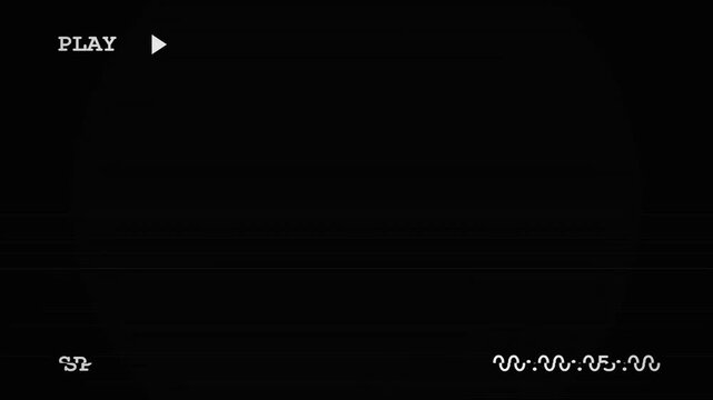 Retro VHS Tape Playing Screen Overlay with Analog Glitch and Timer
