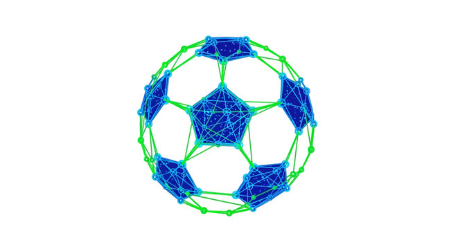 Buckminsterfullerene molecular structure model.