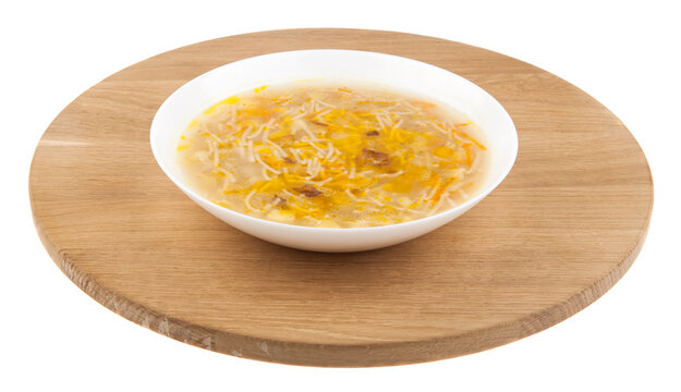 Vermicelli soup isolated on white background.