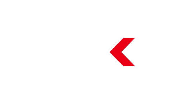 red Arrow loop animation left direction concept. arrow icon concept.4k video