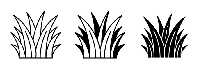 Grass Clumps Vector Icons, Greenery Elements, Nature Icons, Lawn Graphics © Nadiart56