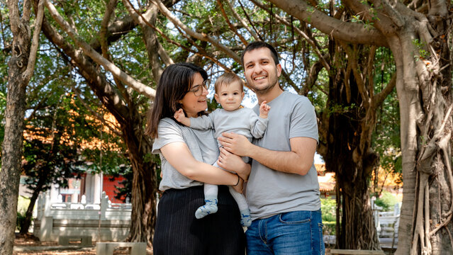 Family enjoying a day at the Confucius Temple in Taichung