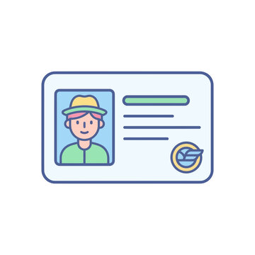 ID Card Icon - Personal Identification Document with Photo and Badge