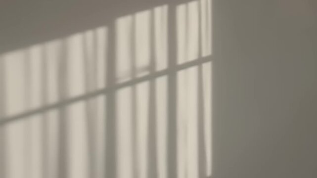 Shadows on a wall from window blinds.