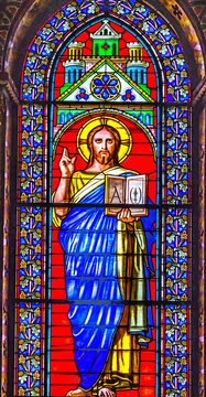 Jesus Christ Stained Glass Saint Germain des Pr&eacute;s Paris France