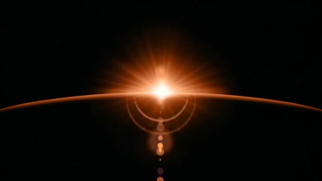 Bright orange light with lens flare.