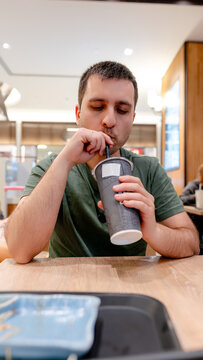 Enjoying bubble tea in a Taipei cafe
