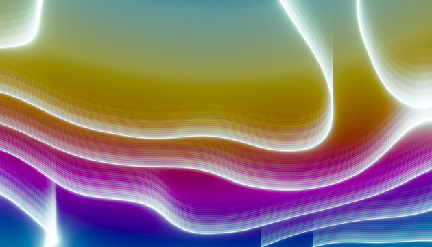 Abstract waves of rainbow colors in a fluid motion