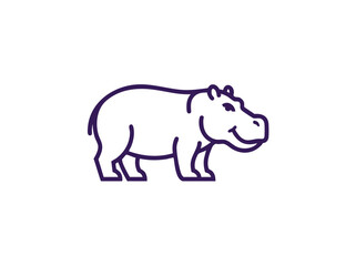 Fototapeta premium Hippopotamus logo on white background