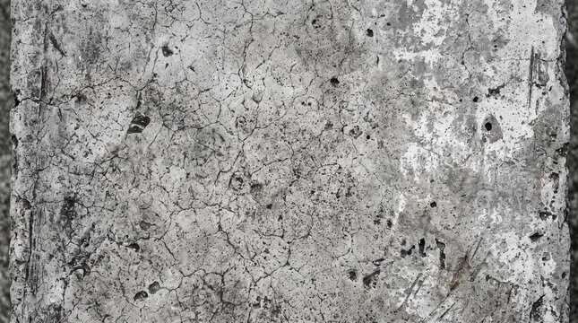 Grungy industrial cement wall background with exposed aggregate and surface cracks
