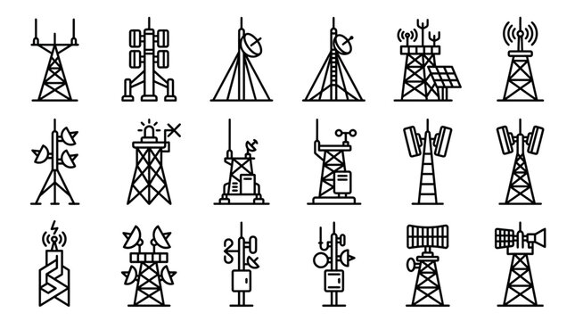Communication Towers Collection: Cell, Radio, TV, Microwave Antennas