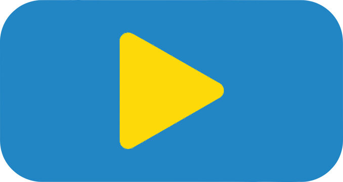 Blue rounded rectangle with yellow play button icon